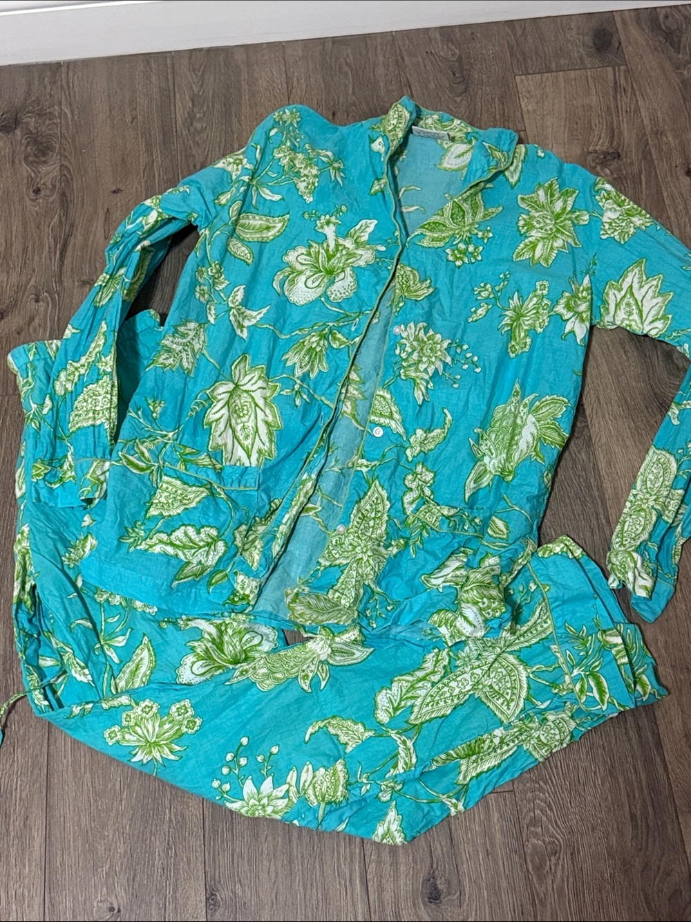 Malabar Bay by Jaye's Women's Turquoise & Green Pajama Set - XL